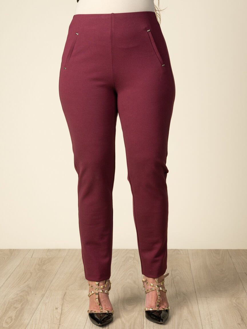 Petite Pull-On Slim Leg Trousers