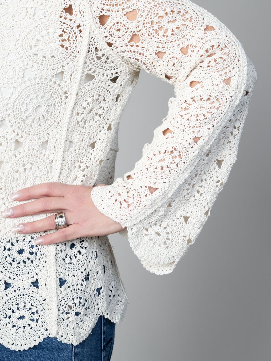 Long Sleeve Crochet Top 