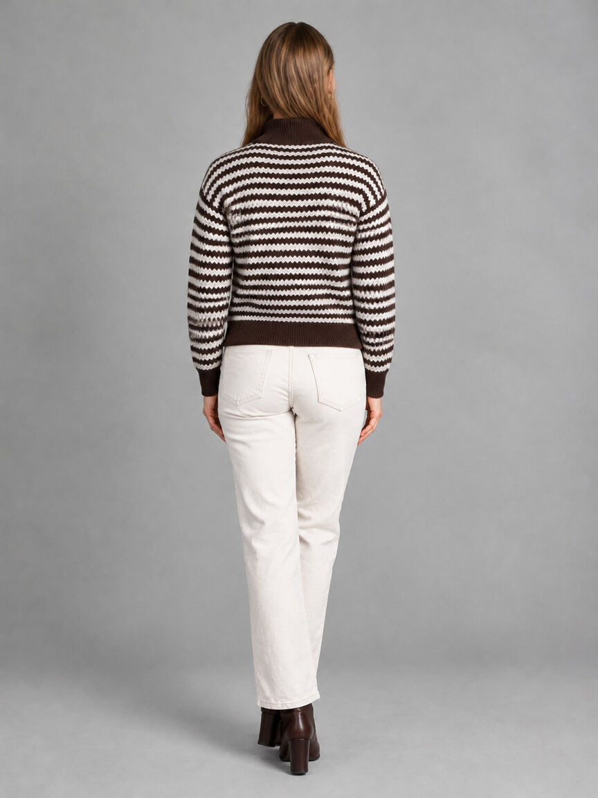 Zip-Up Mock Neck Cardigan
