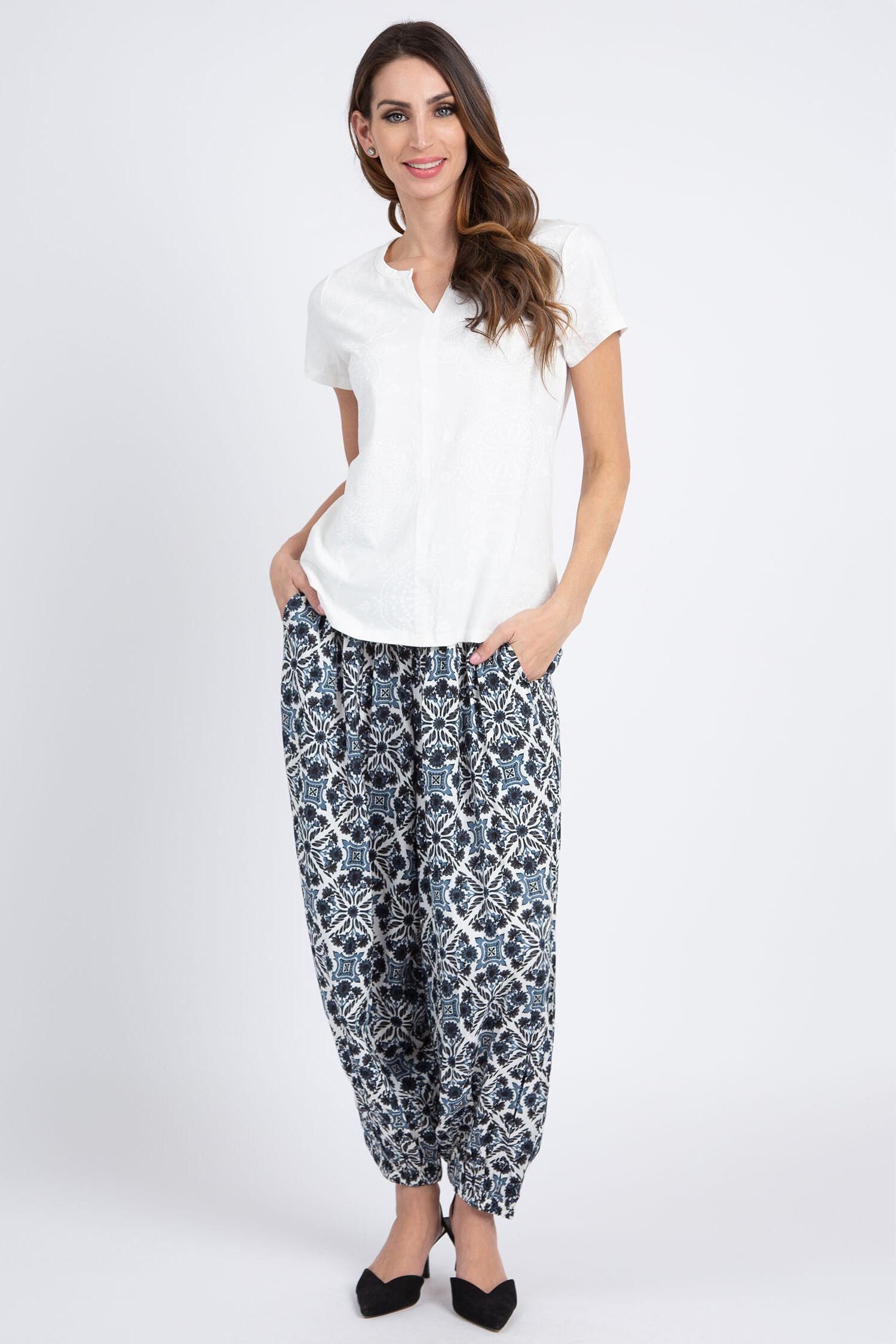 Notched Neck Mandala Tee Image 1