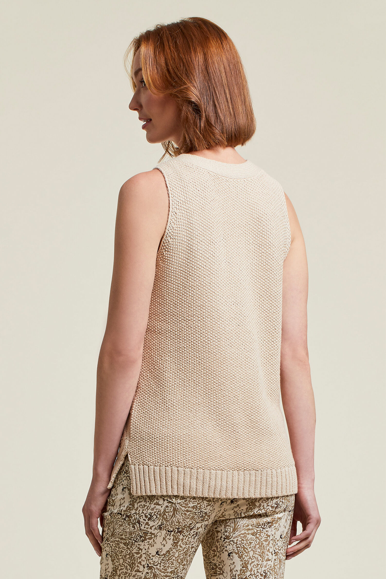 Sleeveless Cable-Knit Sweater Image 2