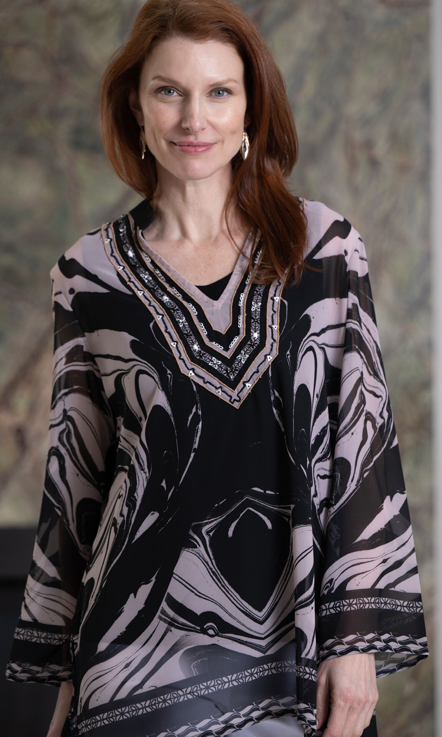 Embellished Sheer Tunic Image 1