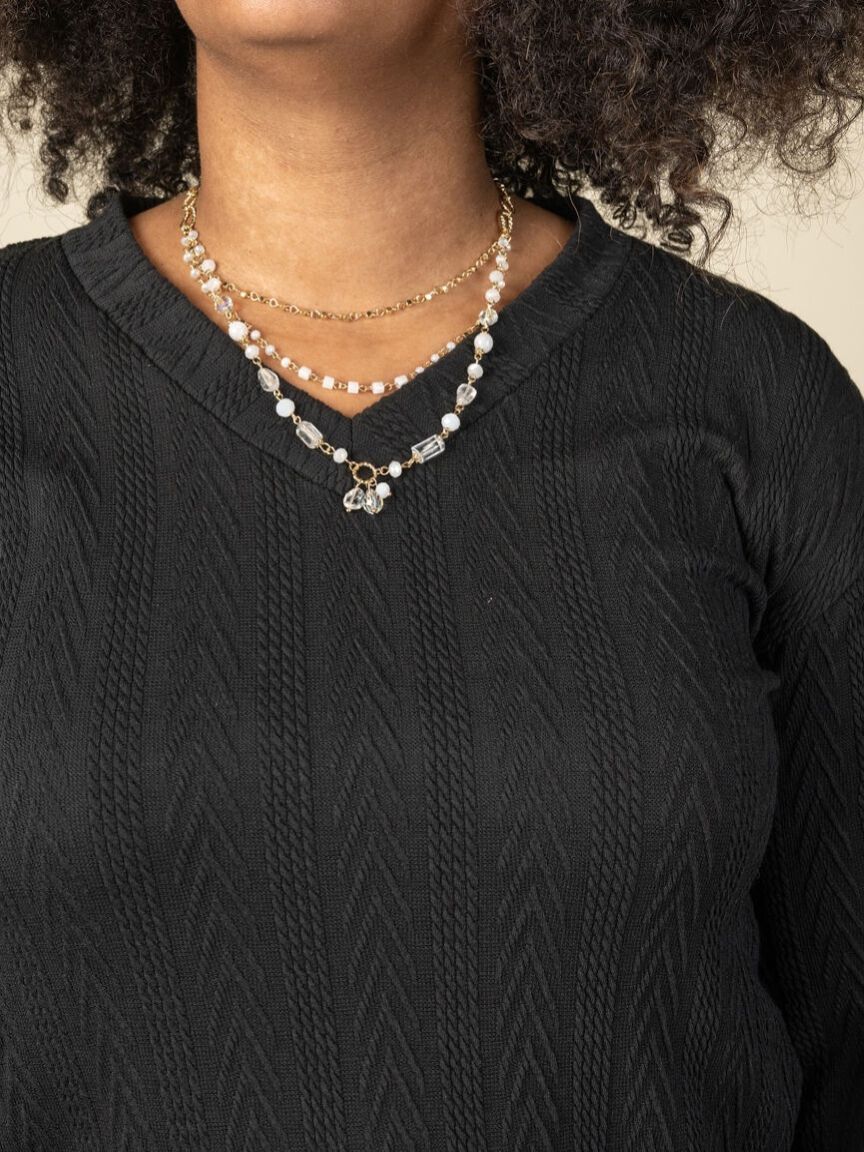 Long Sleeve Jacquard Top