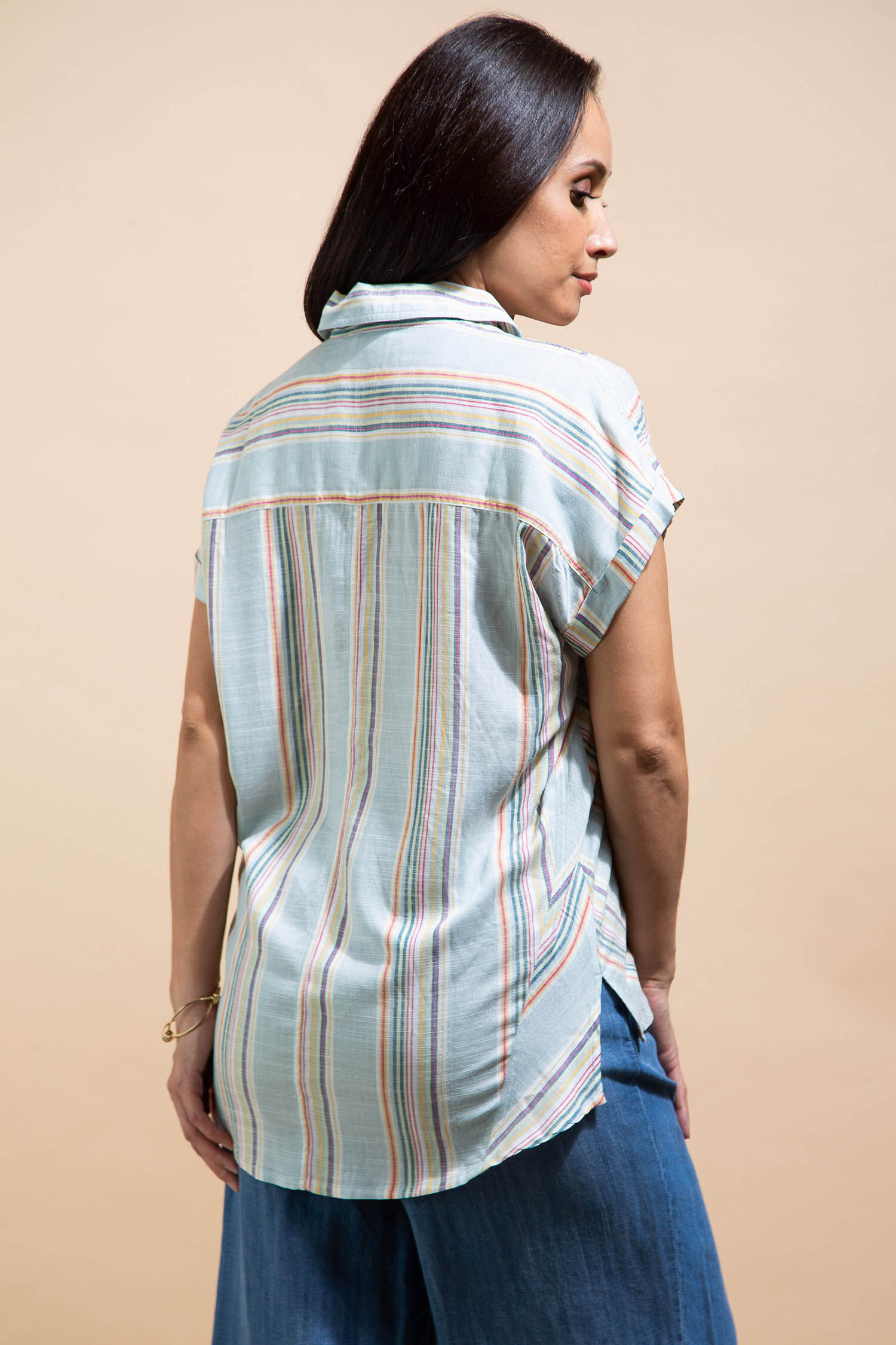 Button-up Shirt with Asymmetrical Panels
