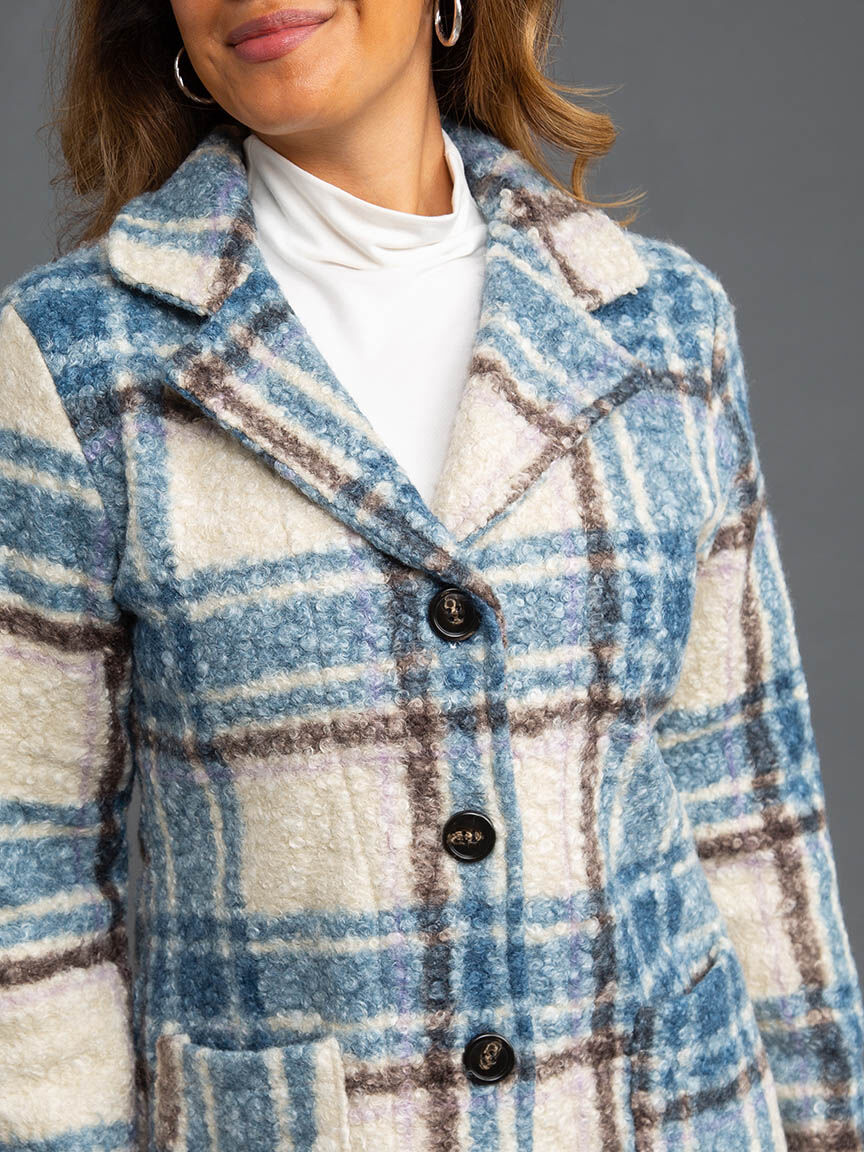 Plaid Knee Length Long Sleeve Shacket  Image 5