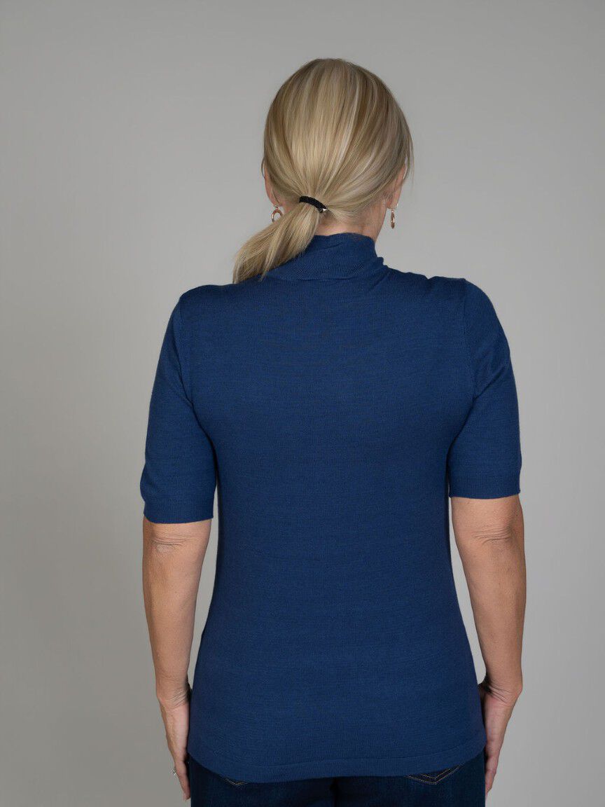 Elbow Sleeve Mock Neck Top