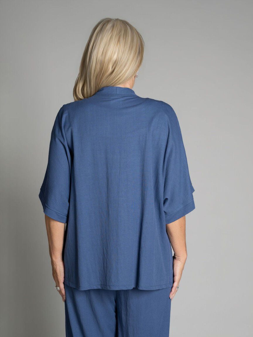 Open Front 3/4 Sleeve Cardigan