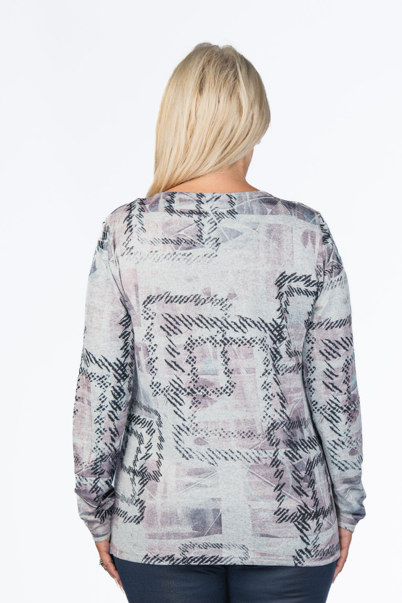 Printed Purple Heathered Shirt Image 2
