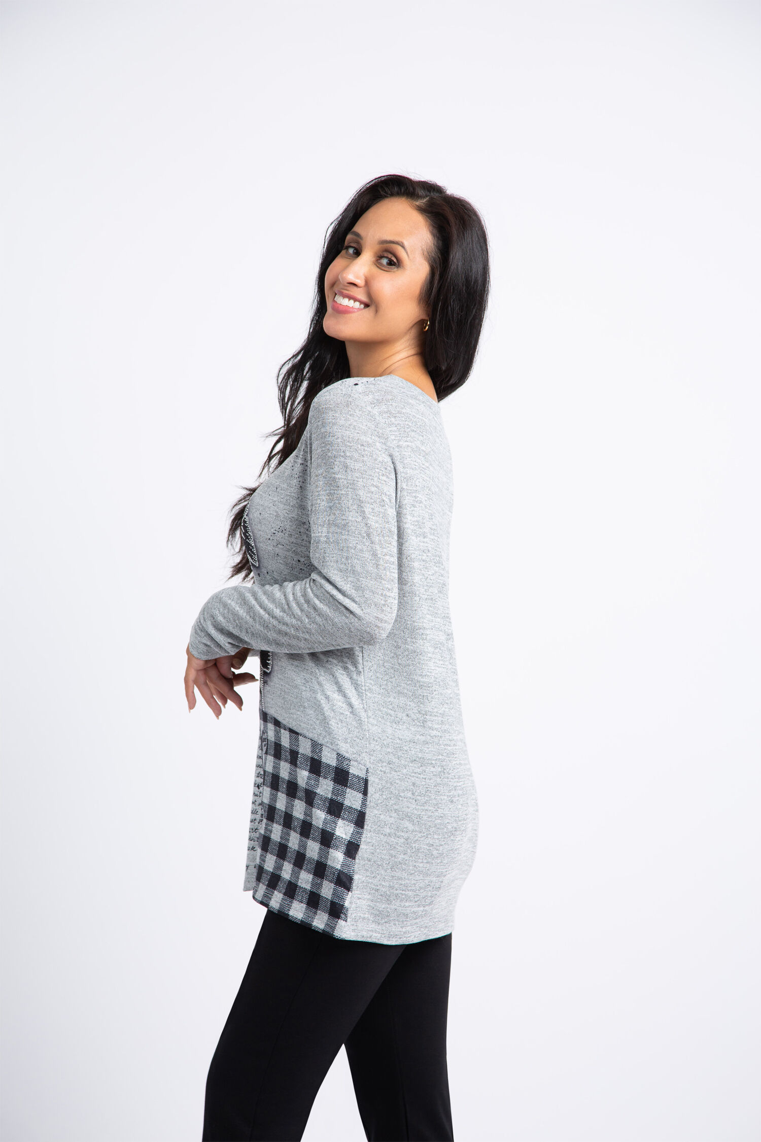 Long Sleeve Rhinestone Tee  Image 2