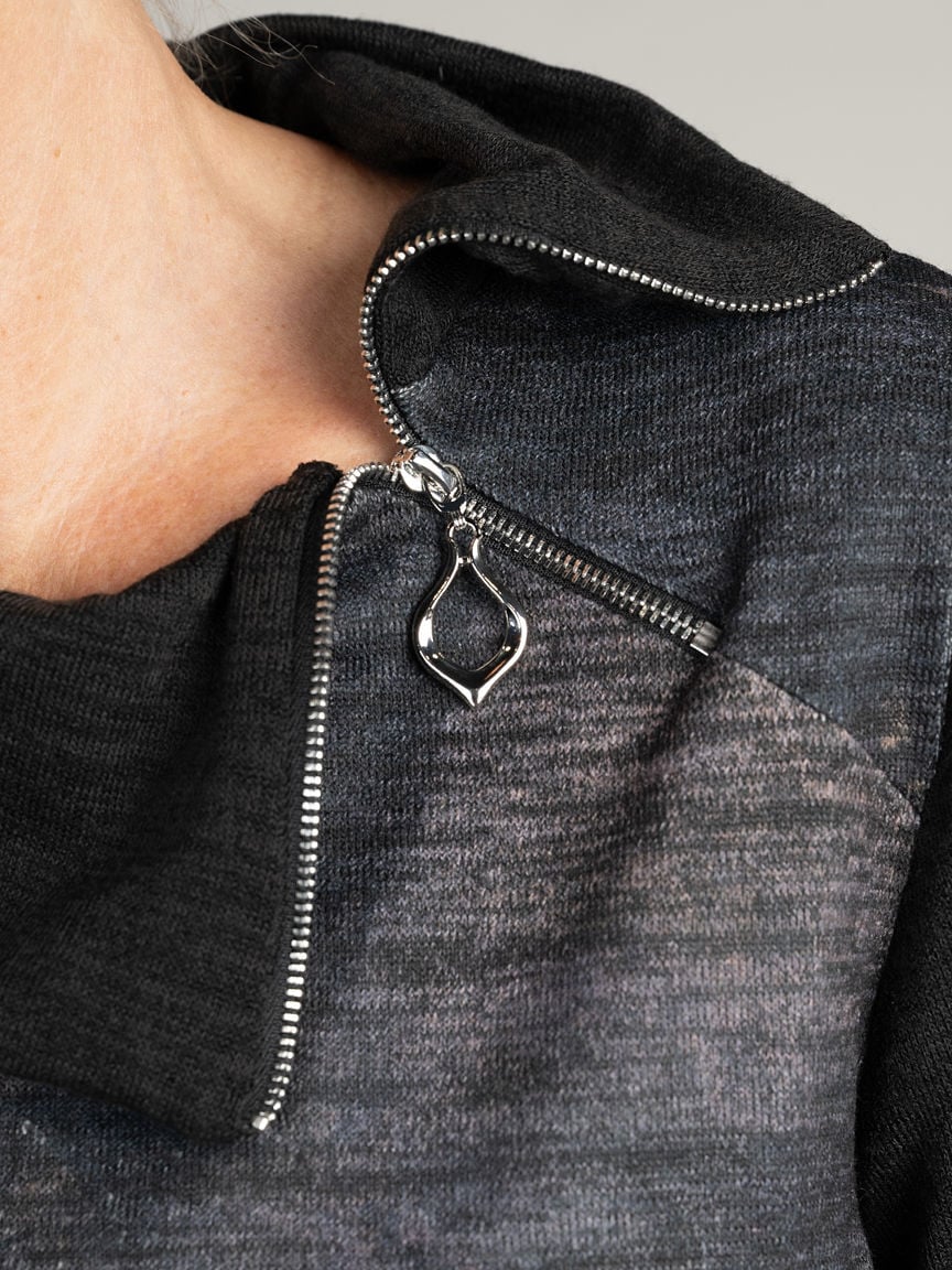 Zip Cowl Neck Top