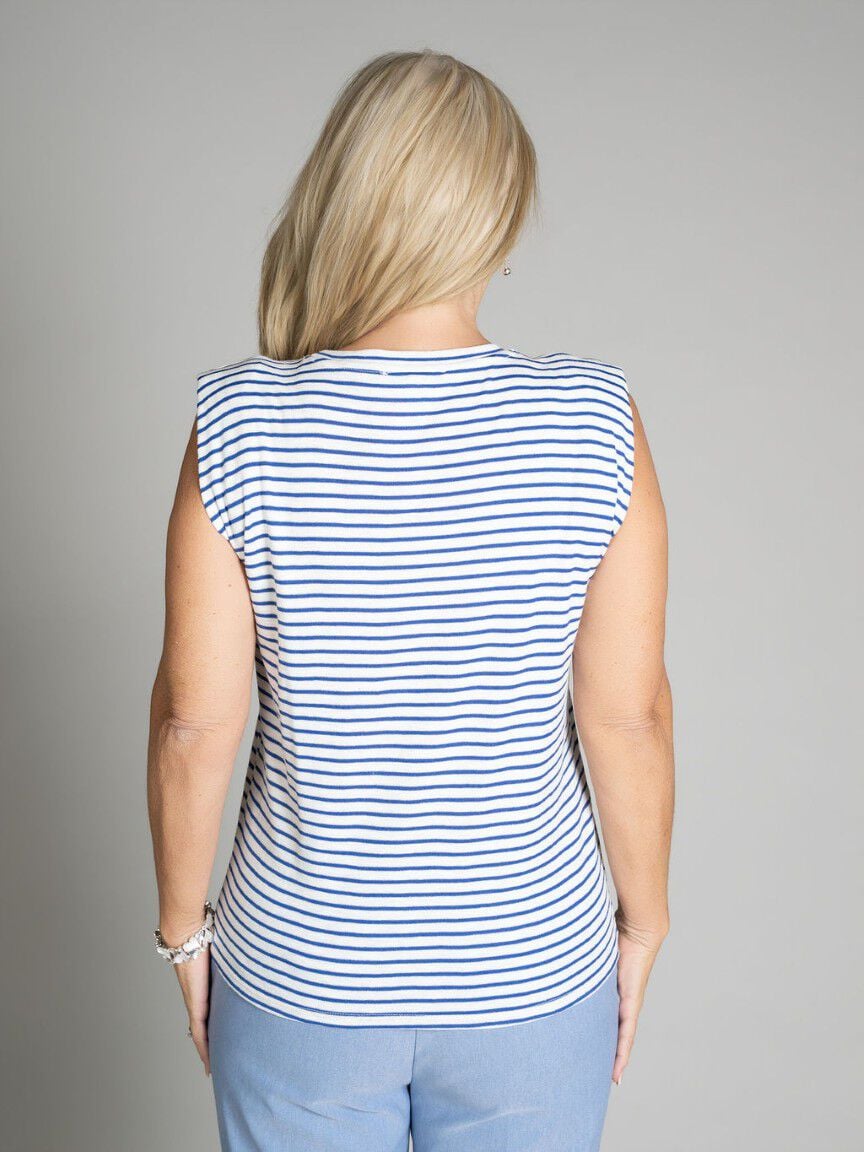 Sleeveless Shoulder Pad Shirt