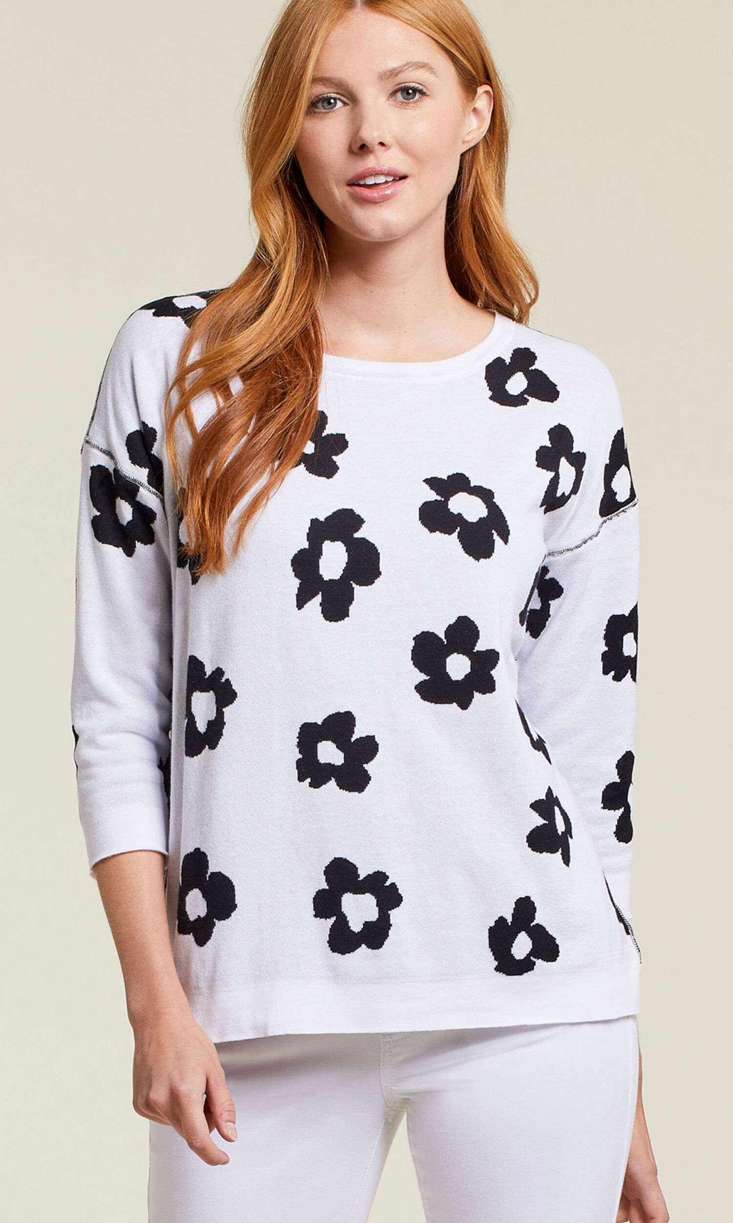 100% Cotton Reversible Daisy Sweater Image 3