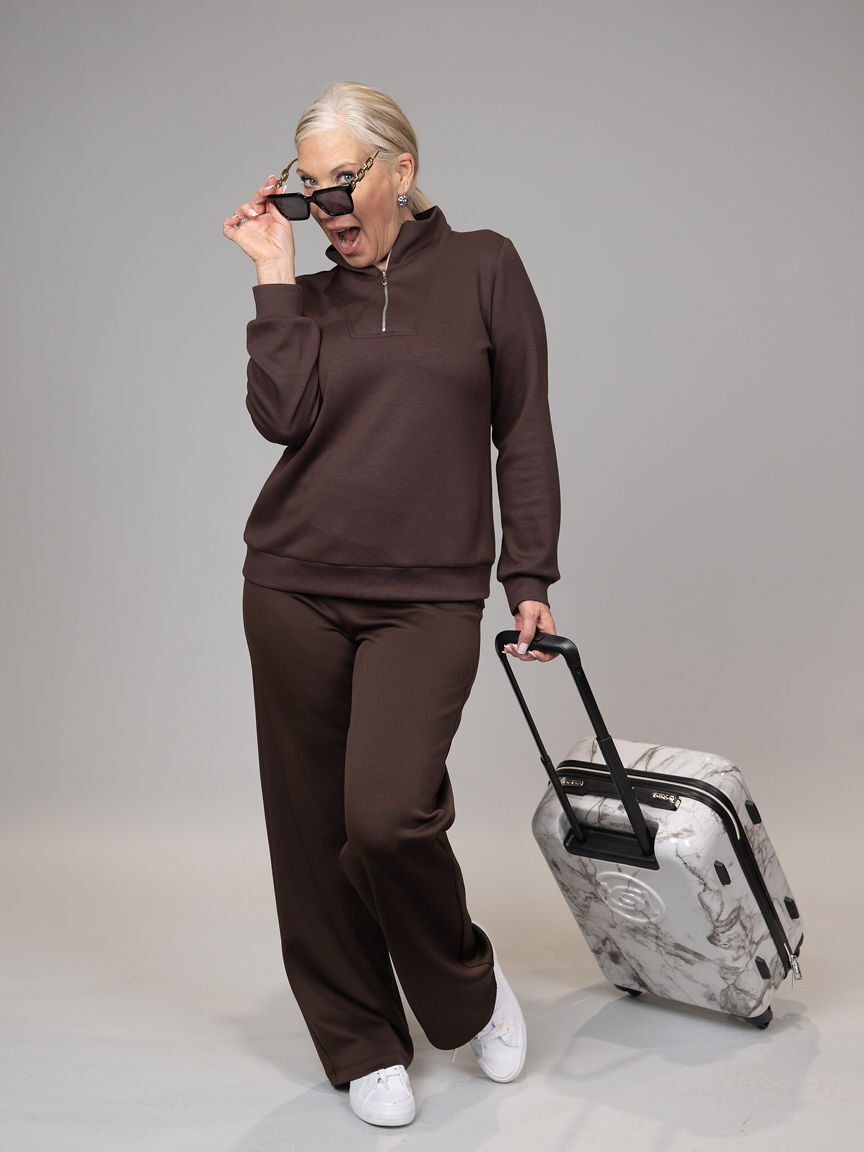 Long Sleeve Scuba Zip-Up Sweatshirt 