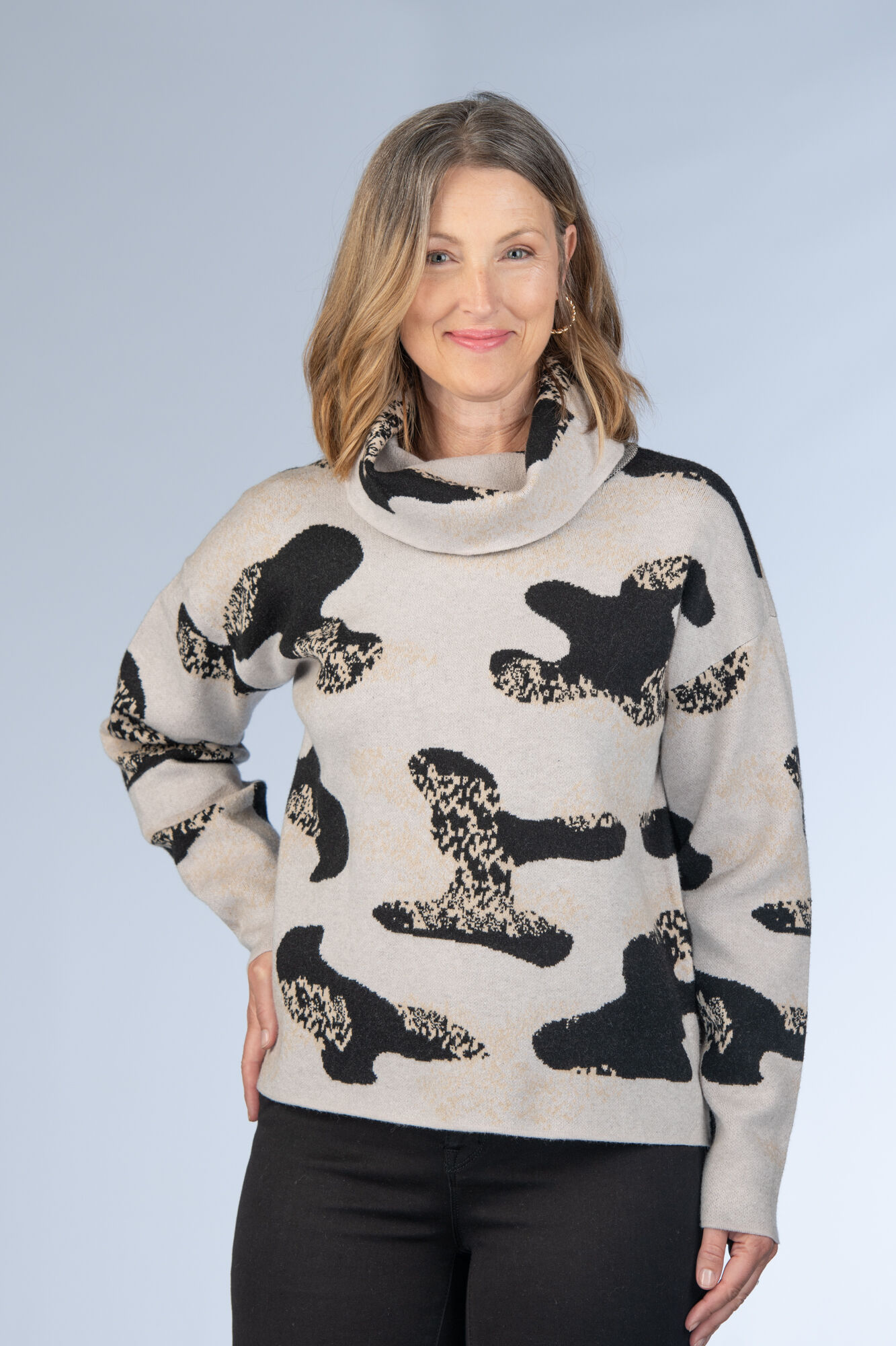 Camel Animal Turtleneck Sweater Image 1