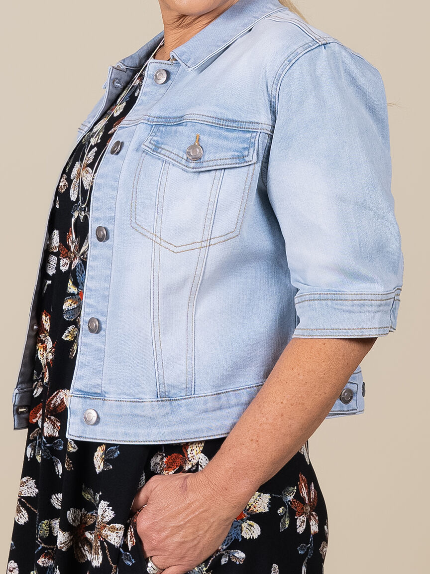 Elbow Sleeve Denim Jacket  Image 3