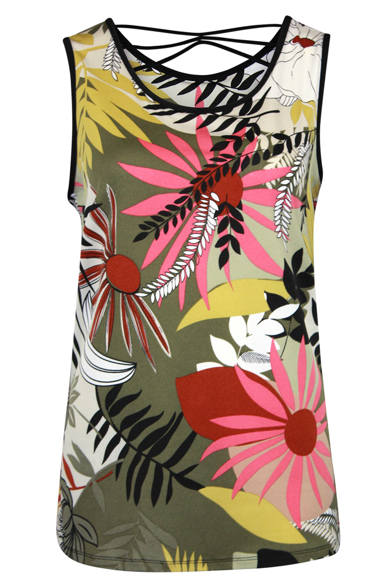 Sleeveless Criss Cross Back Tank Top Image 1