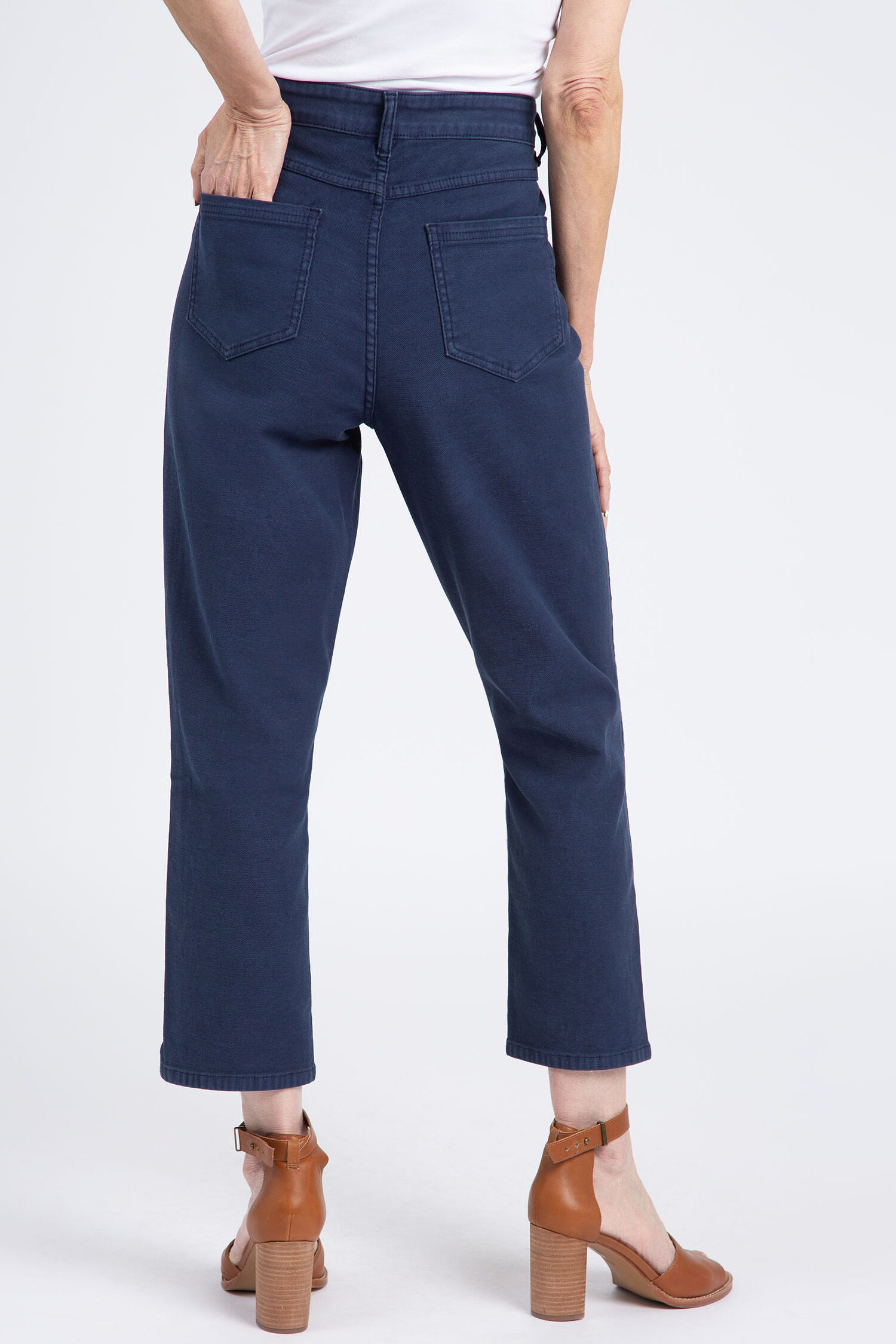 Pull-On Slit Cuff Capris Image 3