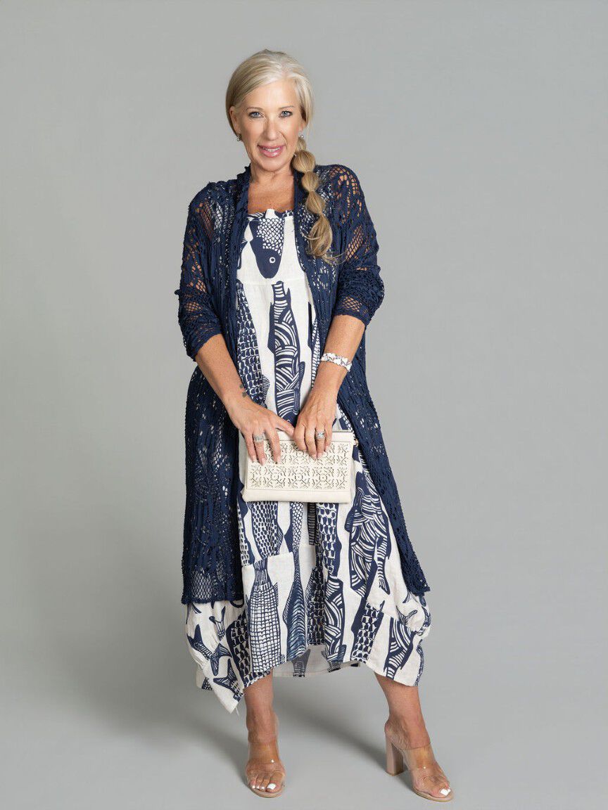 Long Sleeve Mesh Cardigan Image 4