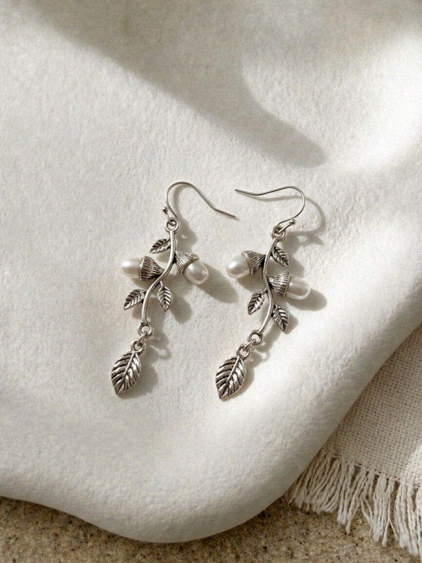  Acorn and Leaf Earrings
