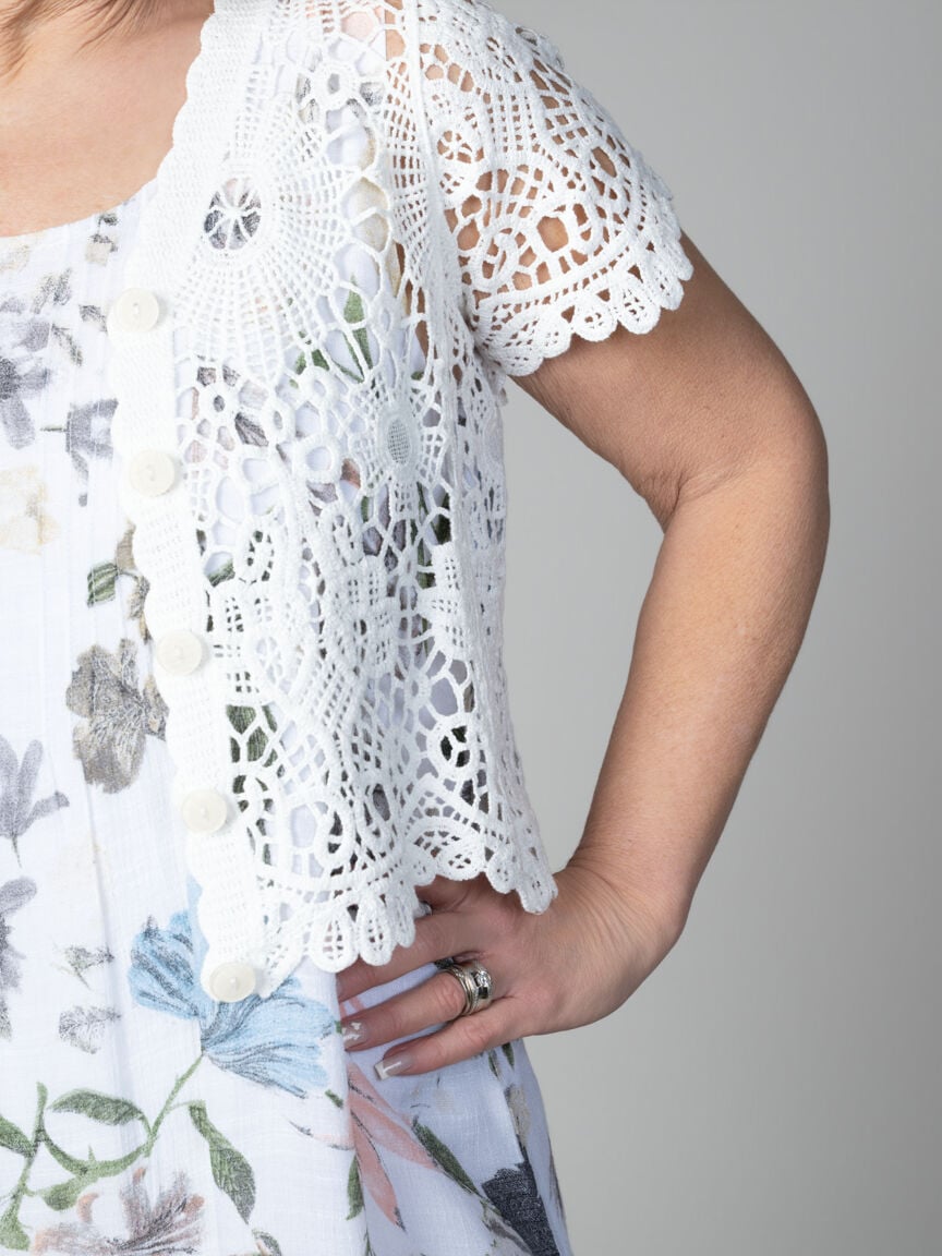 Short Sleeve Crochet Cardigan
