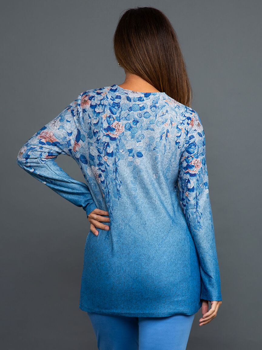 Long Sleeve Henley Neck Top Image 4