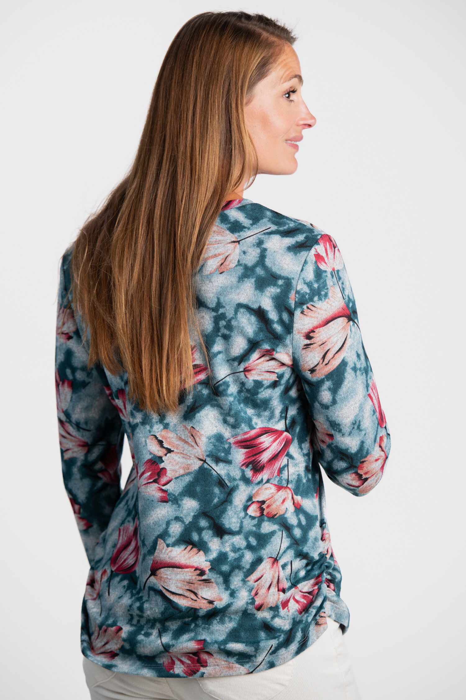 Long Sleeve V-Neck Floral Top  Image 2