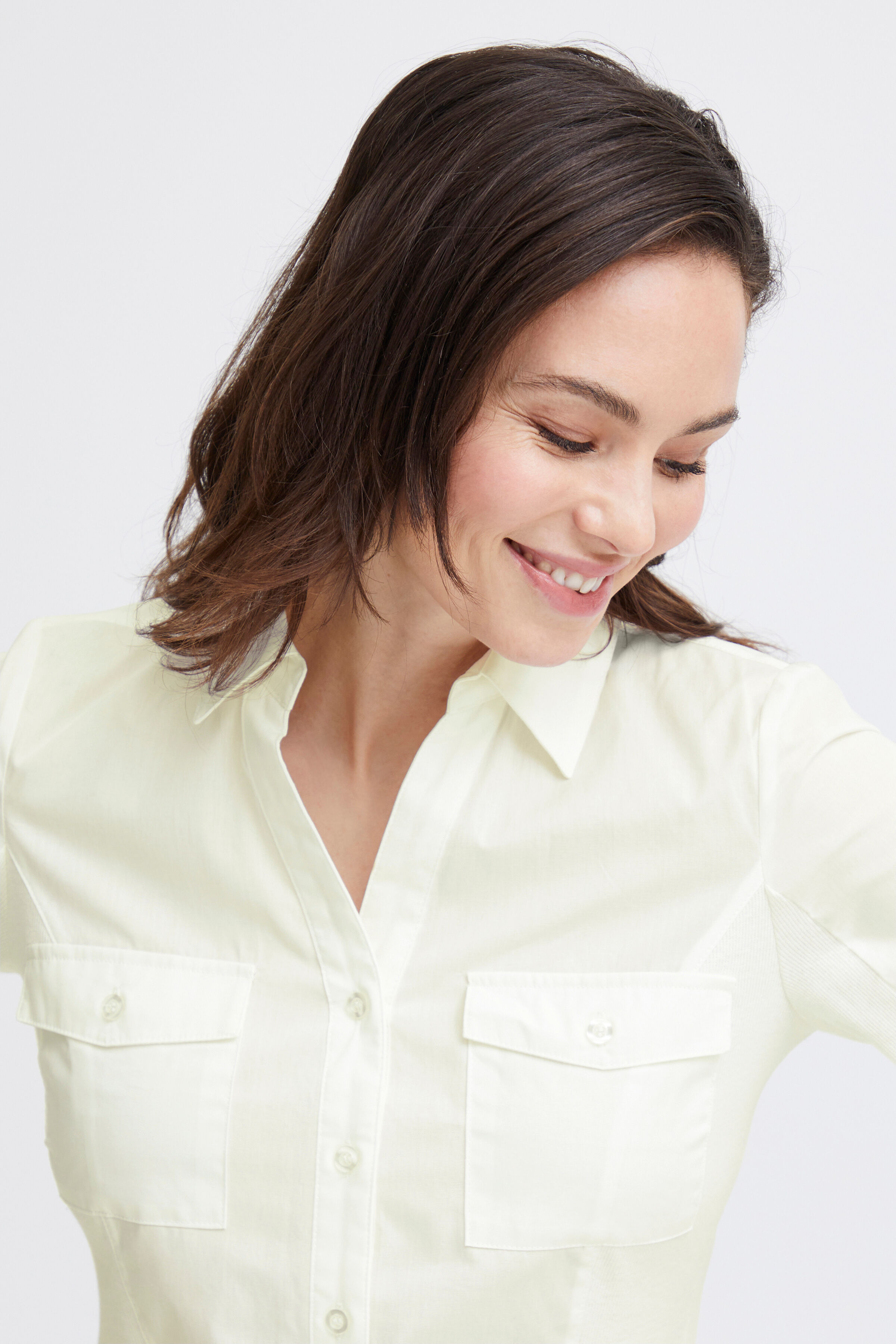 Button-Up &frac34; Sleeve Blouse Image 4