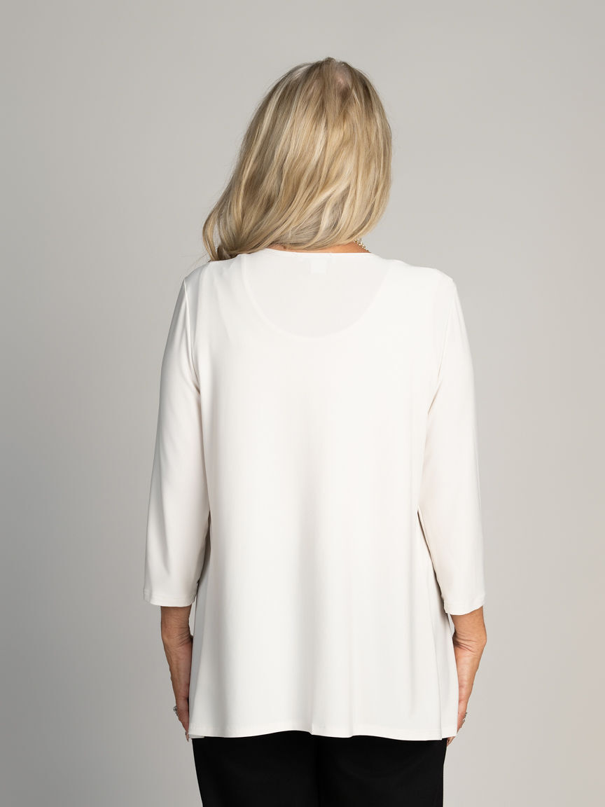 3/4 Sleeve Open Front Cardigan Image 2