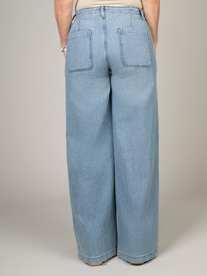 Lightweight Knit Wide Leg Denim