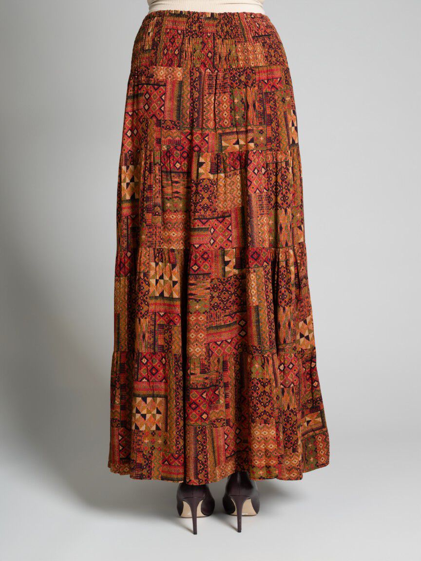 Smocked Waist Maxi Skirt