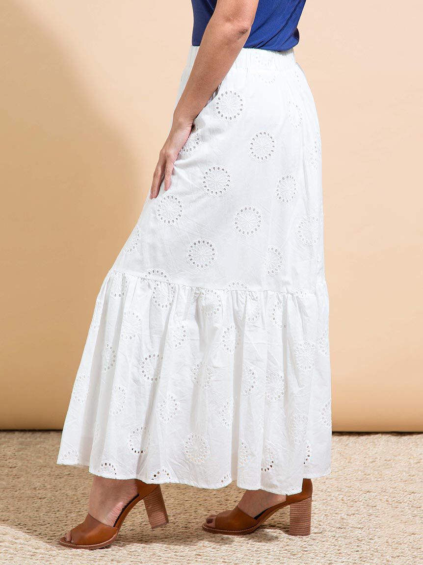 Cotton Eyelet Maxi Skirt Image 2