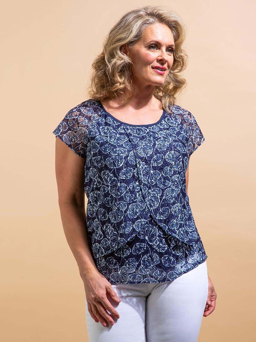 Cap Sleeve Lace Top Image 1