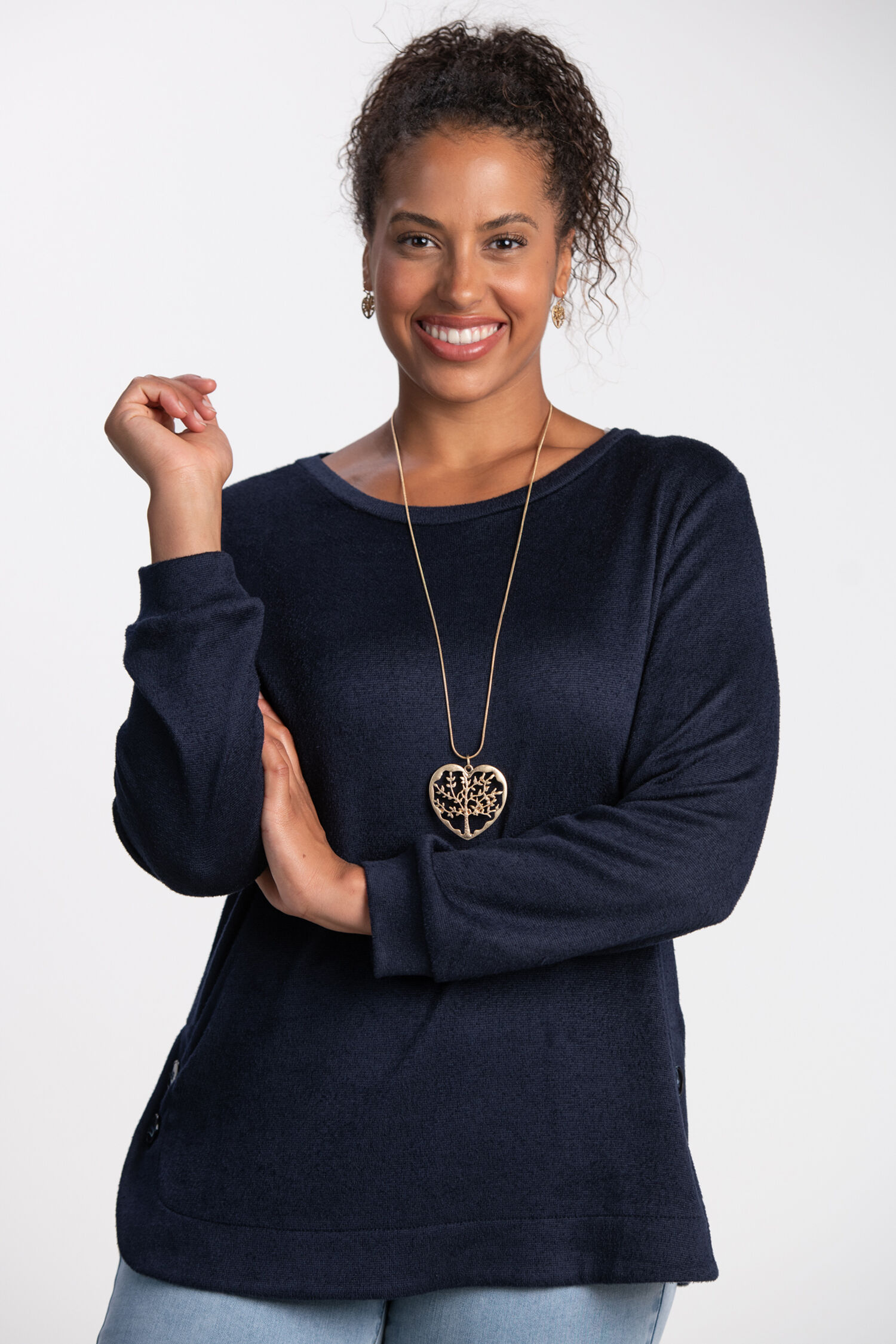 Long Sleeve Top w/ Buttons  Image 1