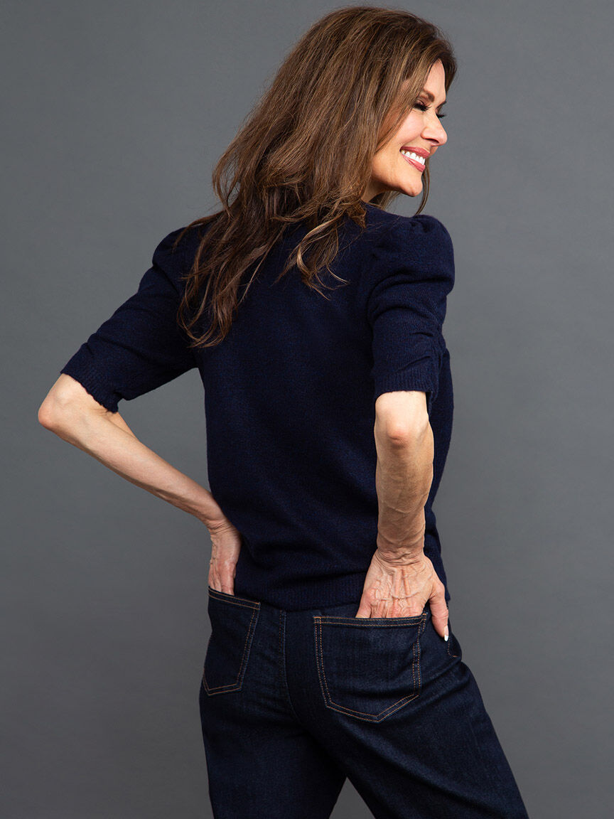 Elbow Sleeve Crewneck Sweater 