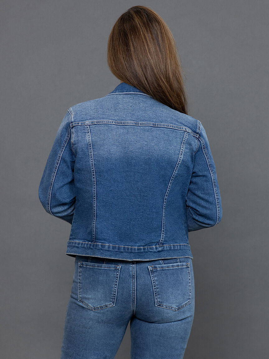 Classic Denim Jacket w/ Gold Buttons  Image 4