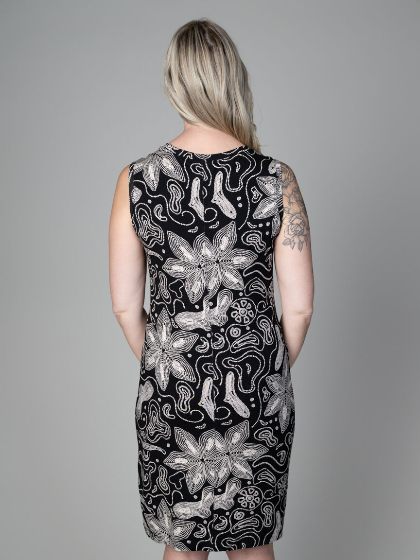 Sleeveless Knee-Length Dress with Knot Detail