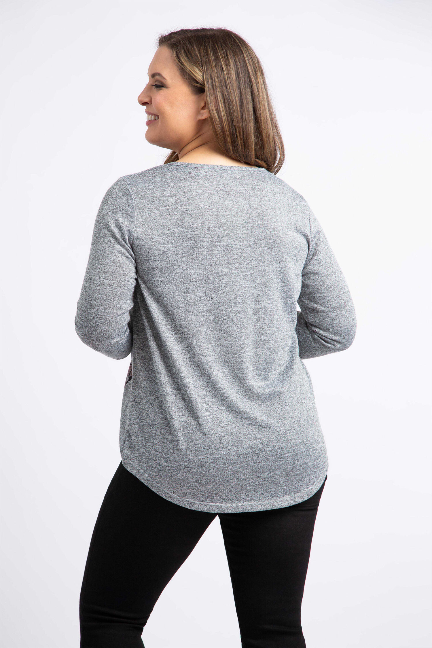 &frac34; Sleeve Flower Print Top  Image 3