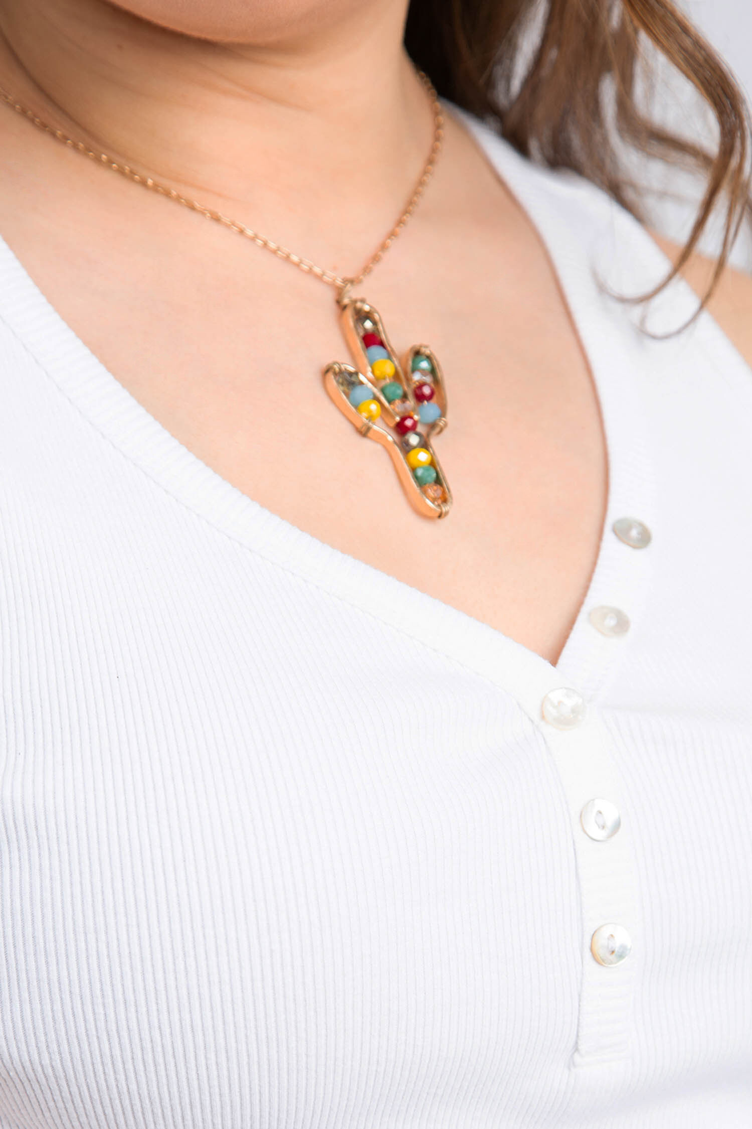 V-Neck Henley Tank Image 5