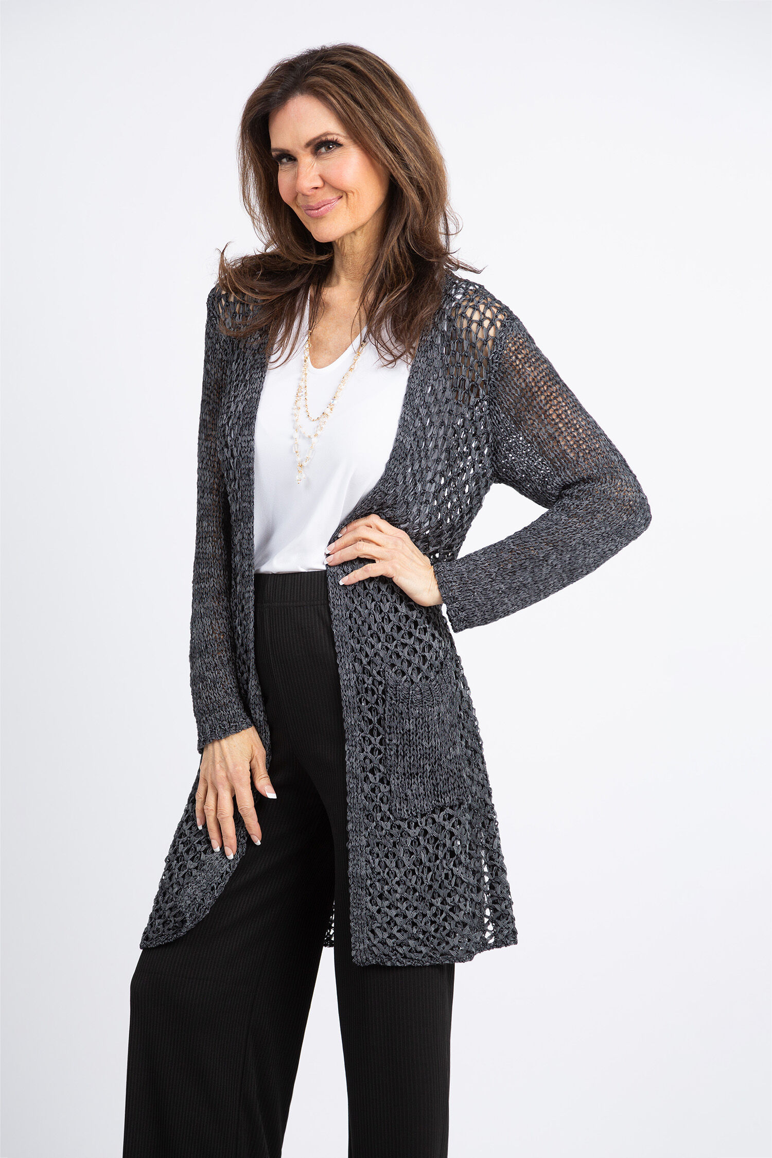 Twist Yarn Longline Cardigan Image 3