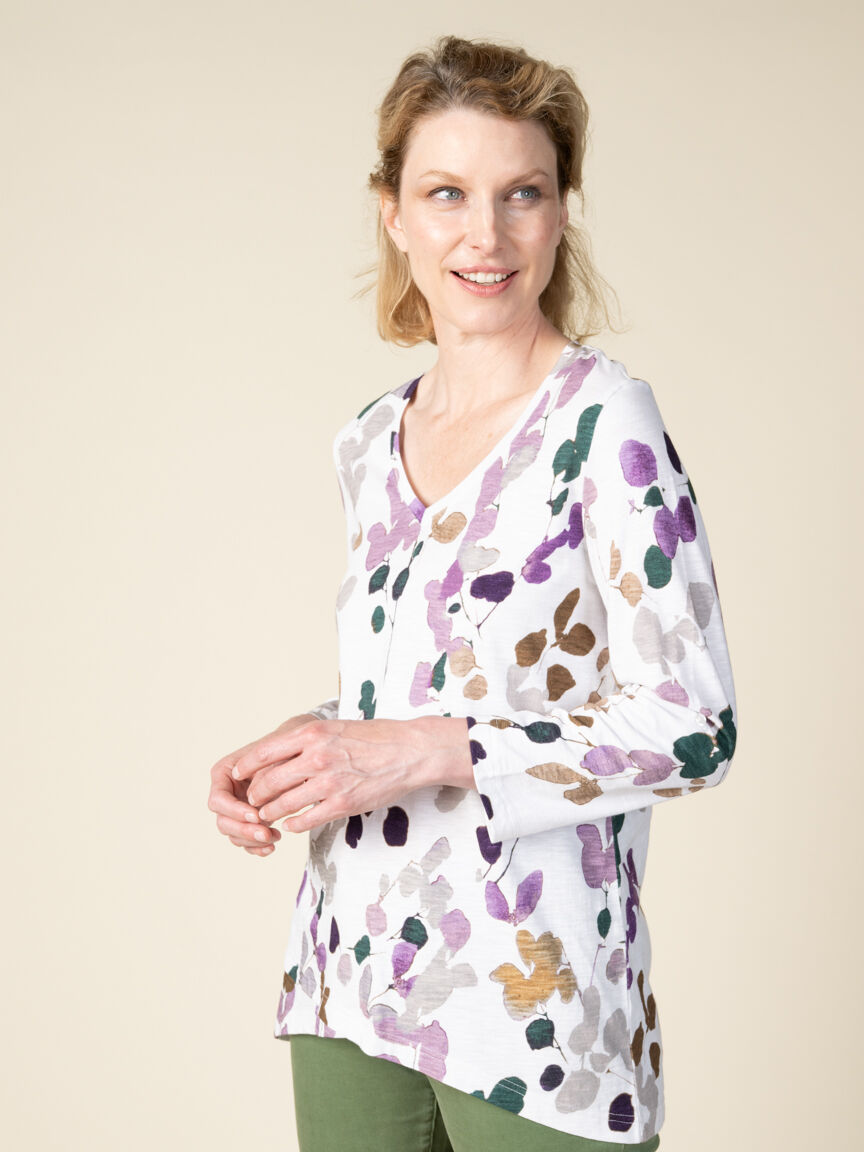 3/4 Sleeve Roll Tab Top 