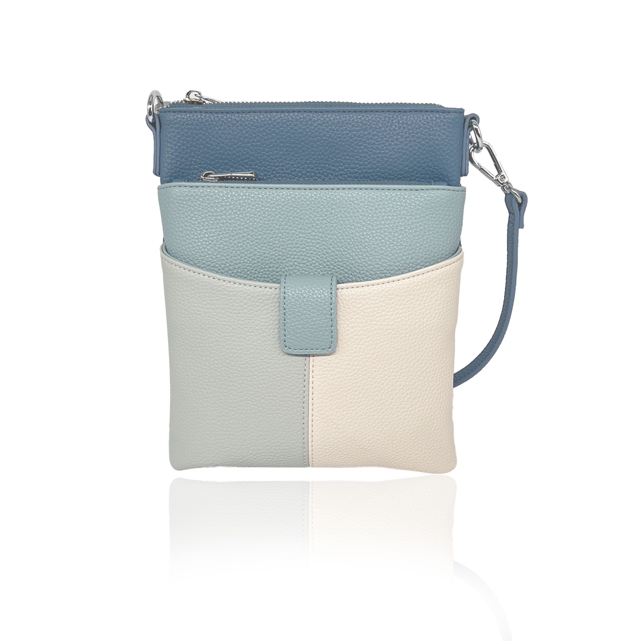 Cindy Triple Tone Vegan Leather Crossbody Bag