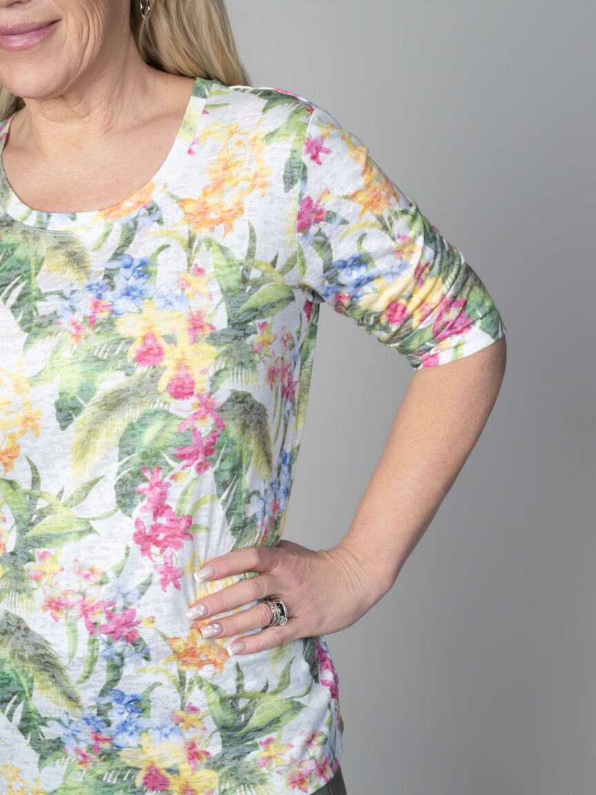 Elbow Sleeve Burnout Top