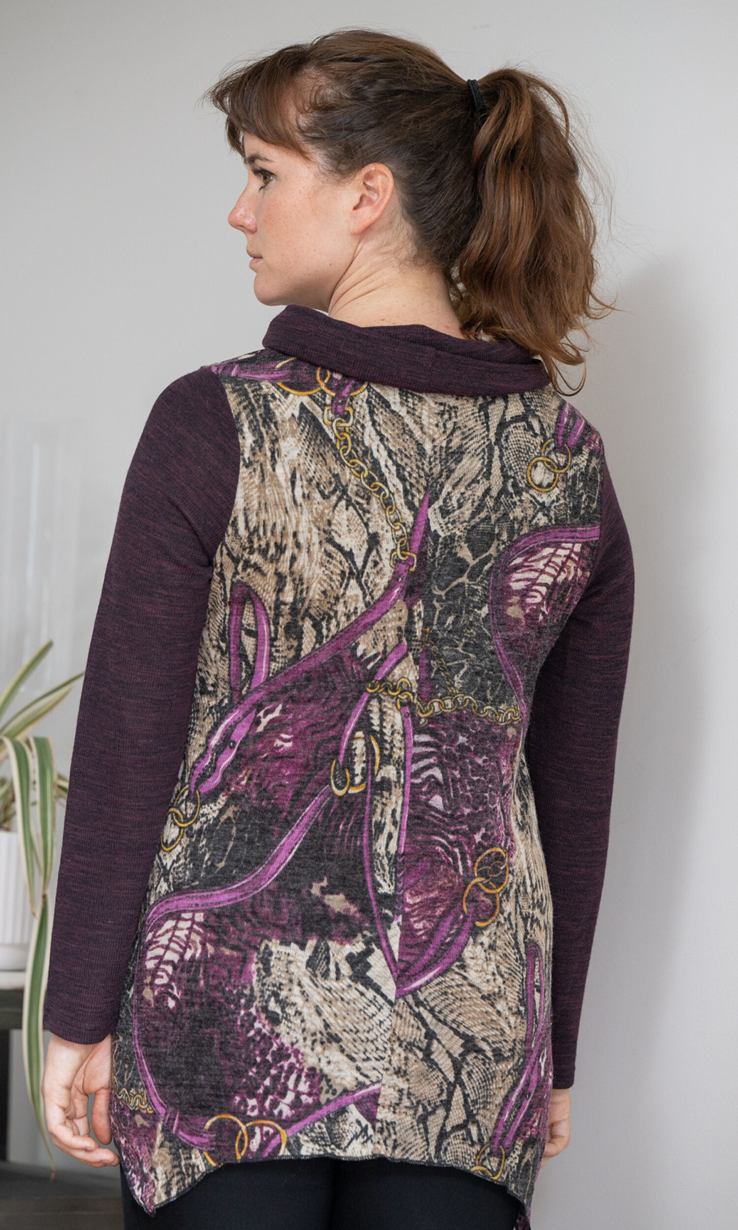 Violet Cowl Handkerchief Tunic Image 4