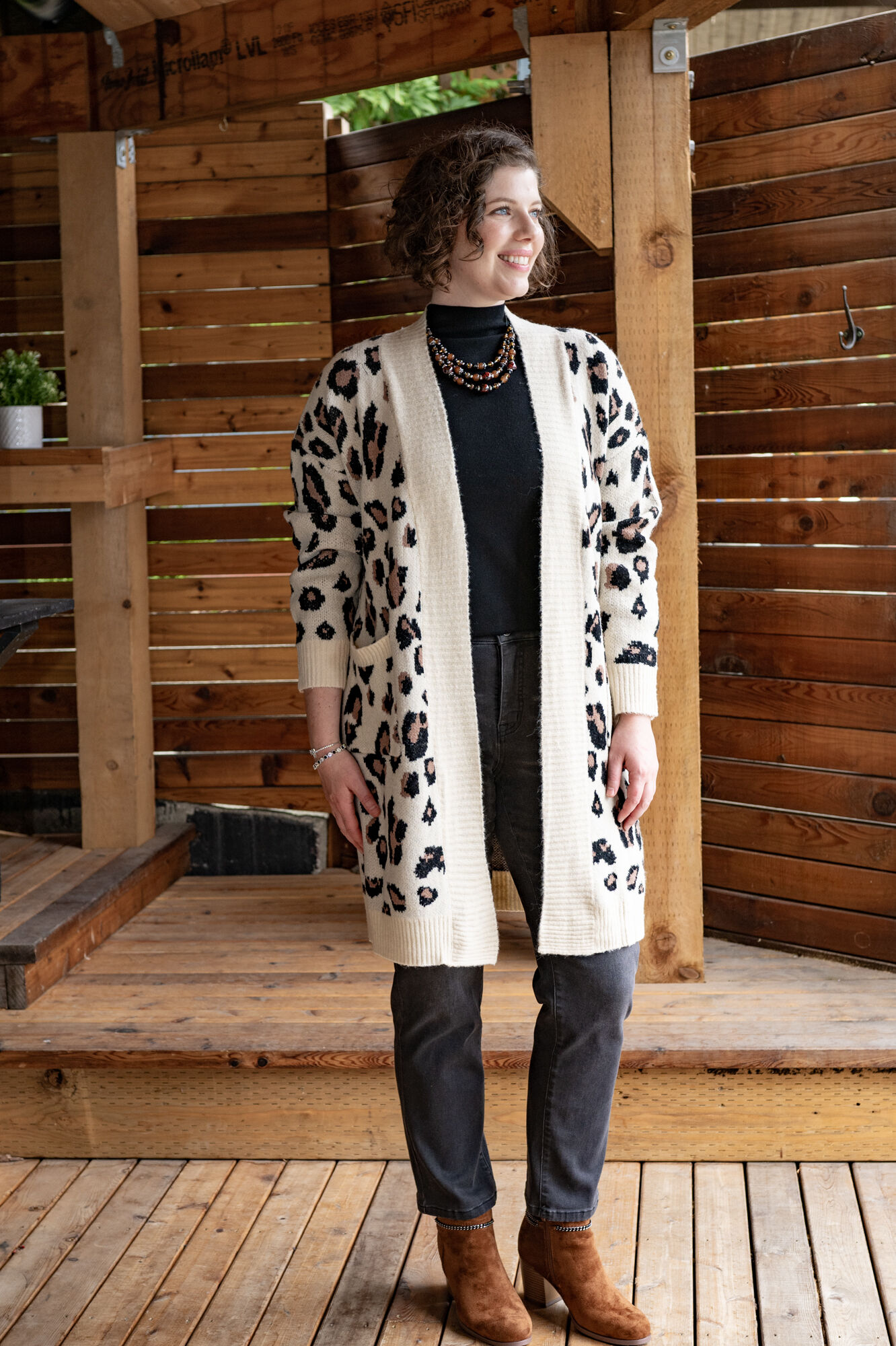 Leopard Animal Cardigan 	 Image 1