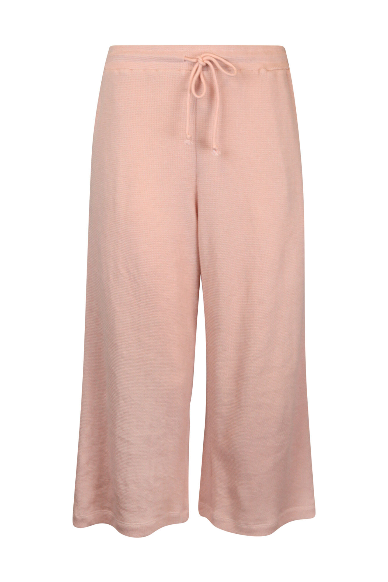 Wide Leg Waffle Cropped Pant, Black