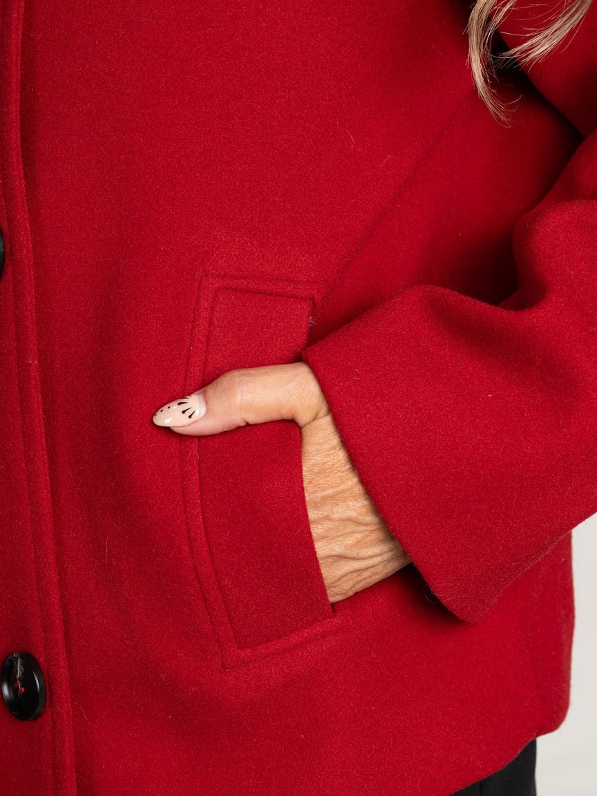 Sleek Funnel Neck Coat Image 3