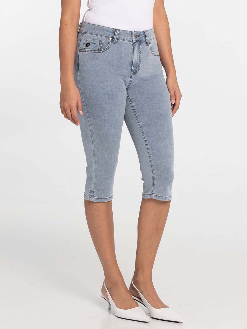 Slim Fit Capri Pants with Side Slits