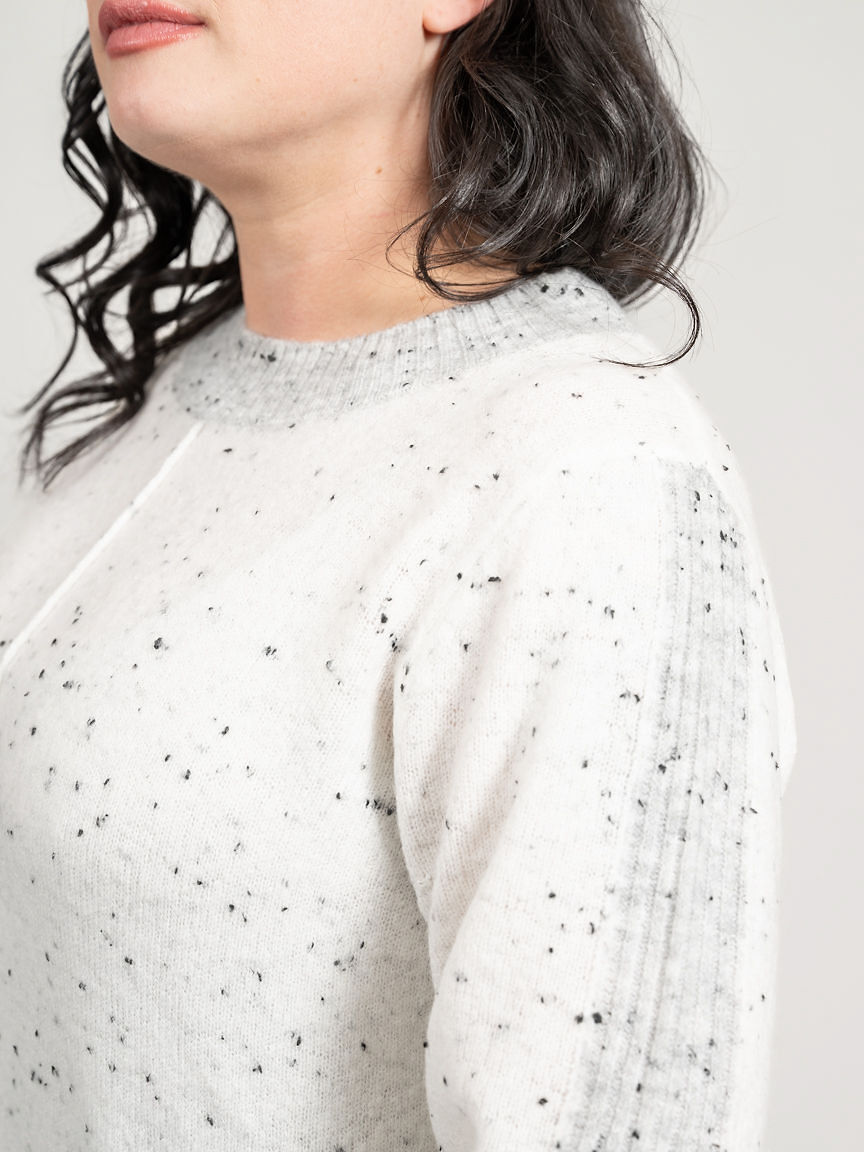 Long Sleeve Crew Neck Speckled Sweater