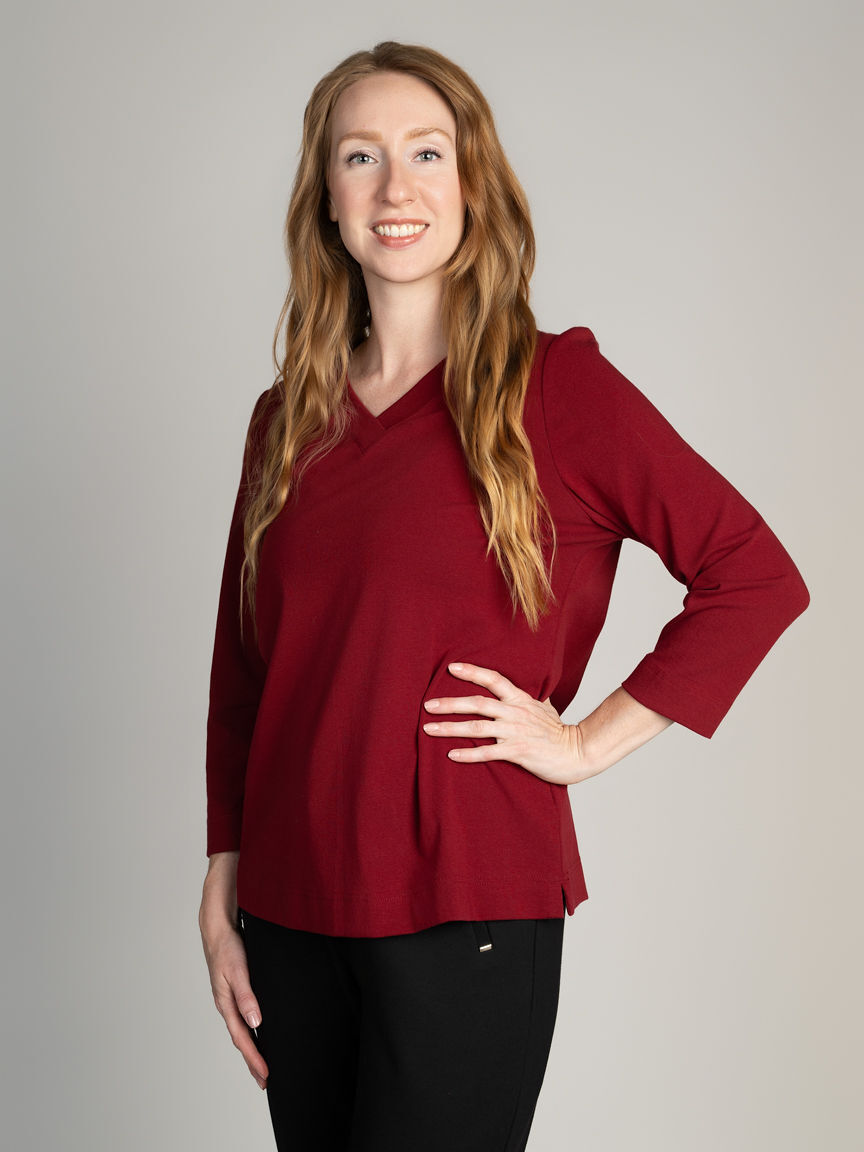3/4 Sleeve V-Neck Top Image 2
