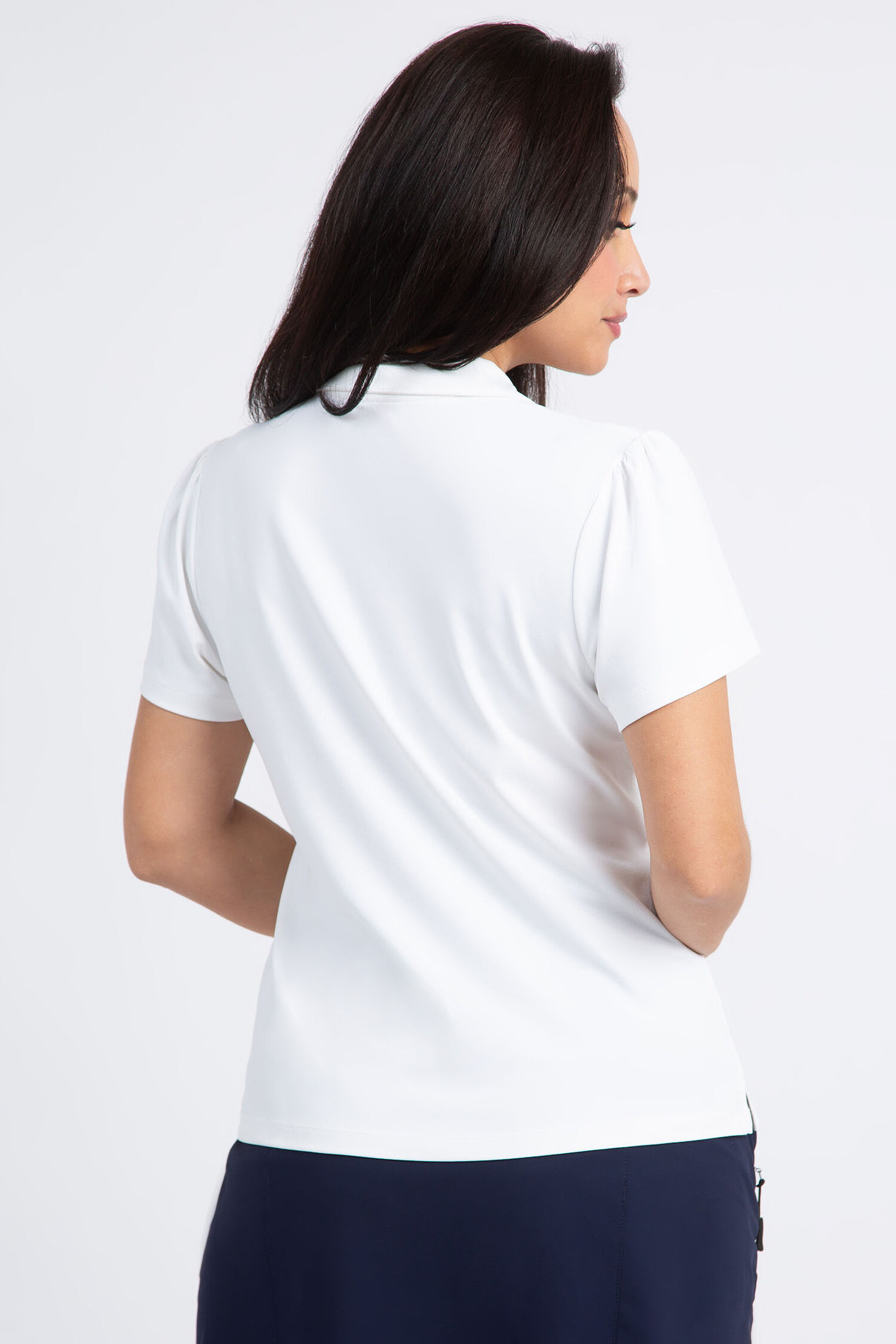 Short Sleeve Golf Polo Top w/ Button Placket Image 4